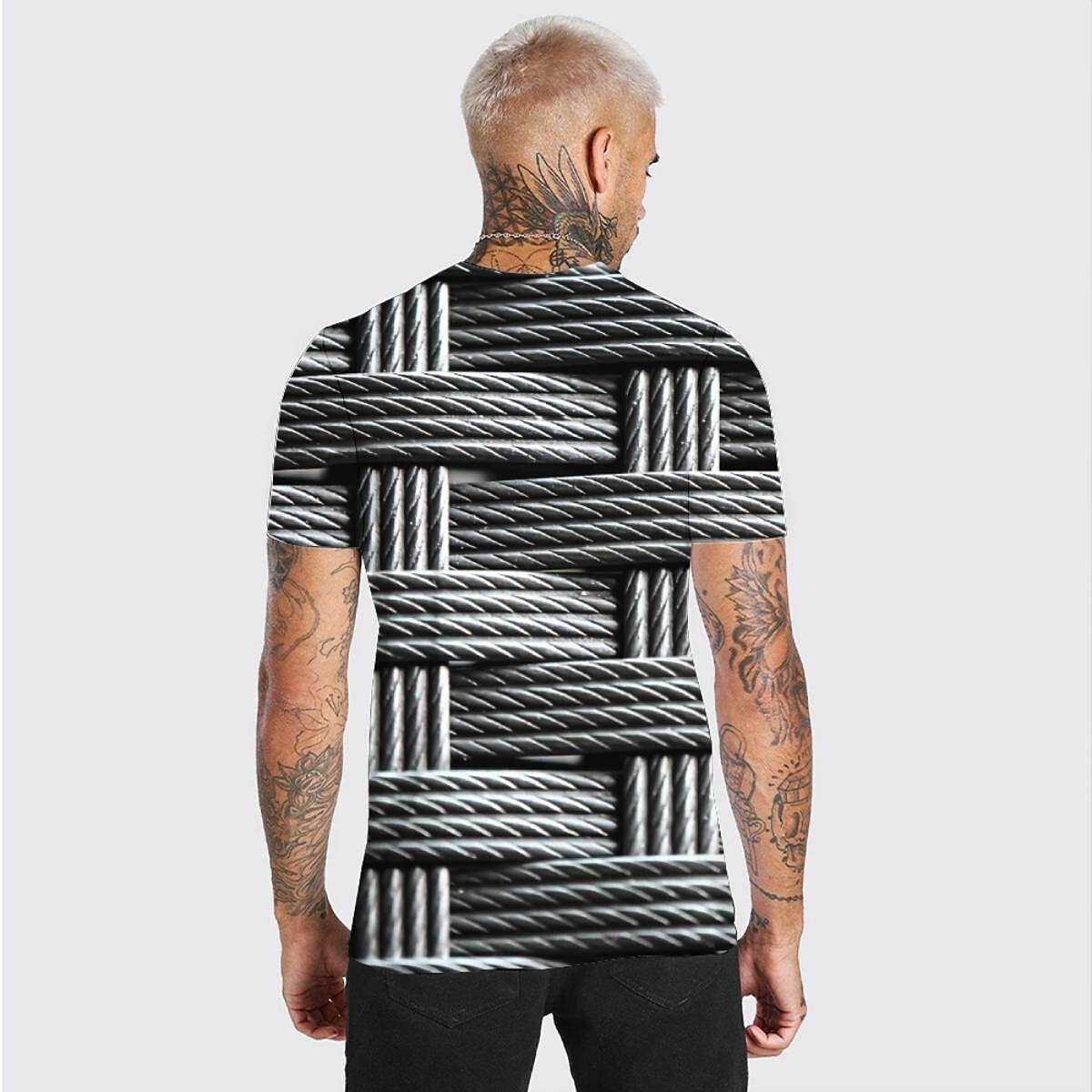 Men's T shirt Graphic Prints Crack Crew Neck 3D Print Holiday Short Sl