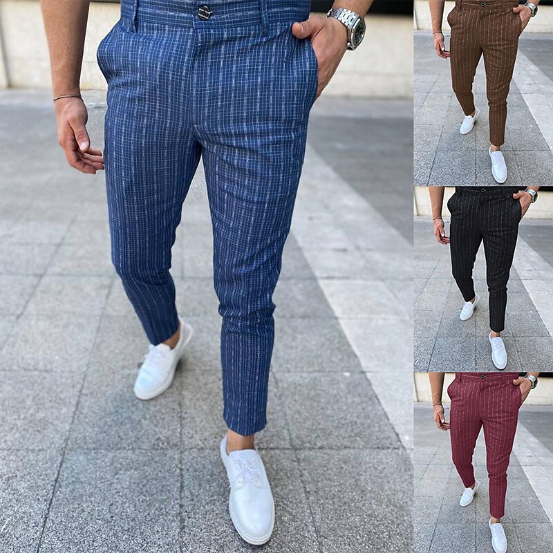 Men's Trousers Pocket Print Plaid Comfort Breathable Outdoor Daily Going out  Fashion Streetwear Pants 