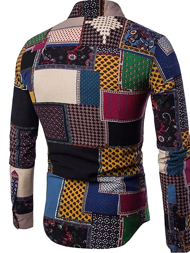 Men's Outdoor Street Fashion Comfortable Breathable Soft Print Long Sleeve Shirt