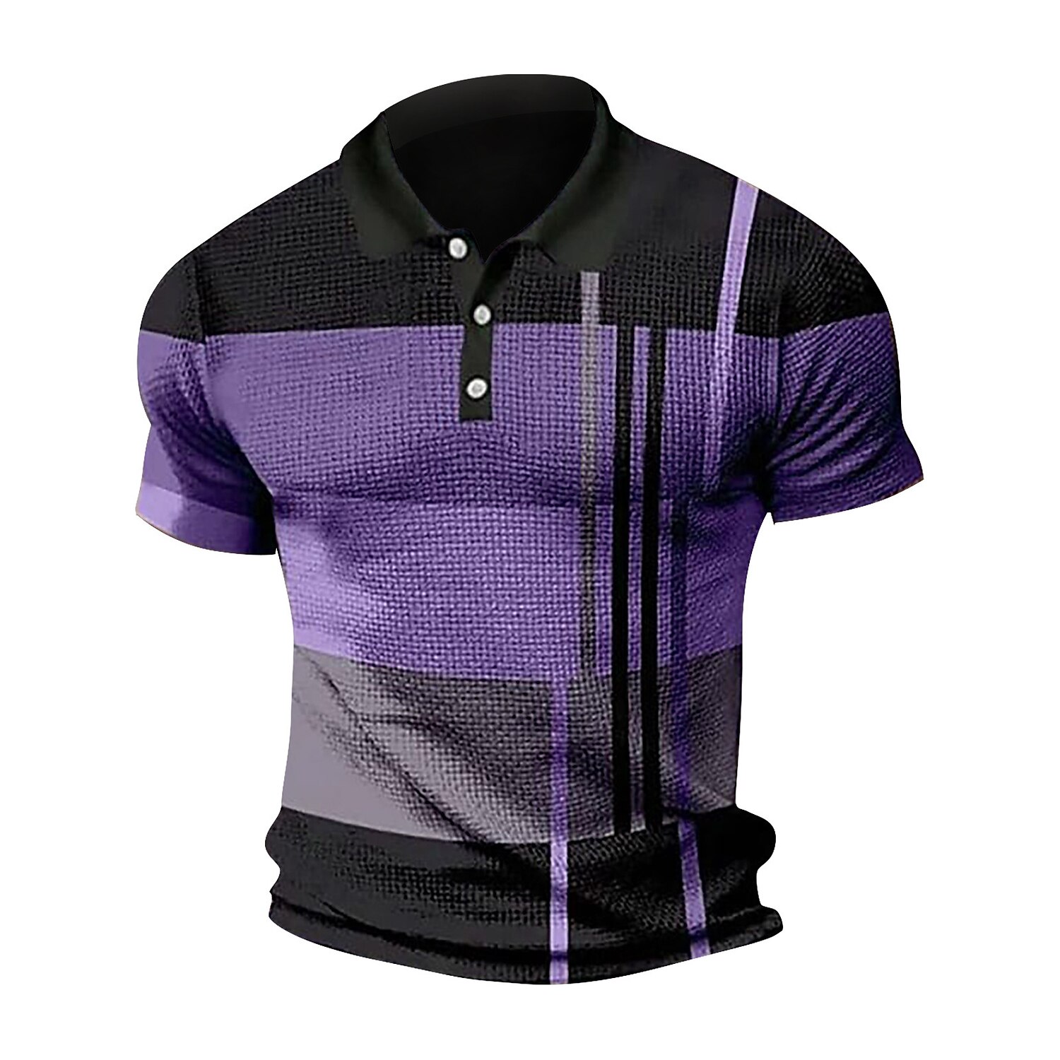 Men's Waffle Golf Casual Vacation Fashion Comfortable Breathable Soft Print Short Sleeve Polo Shirt