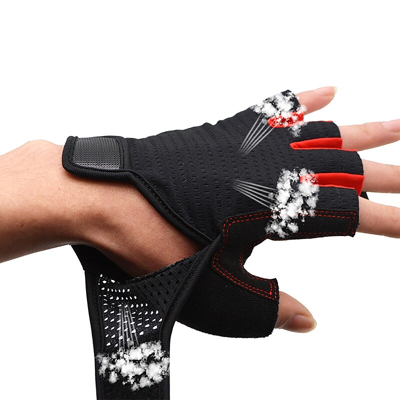 Bike Cycling Mountain Bike Half Finger Anti Slip Breathable Shockproof Sweat wicking Sports Gym Silica Gel Gloves 