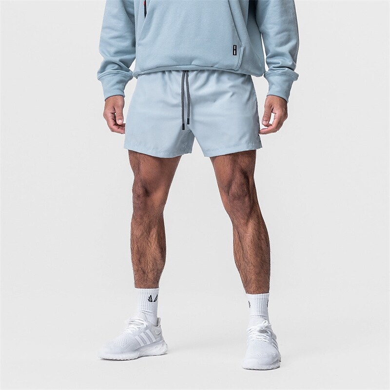 Men's Running Gym Shorts Drawstring Towel Loop Shorts Athletic Breathable Soft Quick Dry Fitness Workout Sportswear
