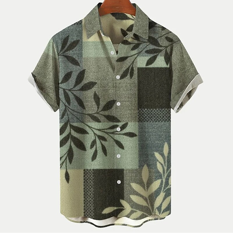 Men's Summer Hawaiian Shirt Graphic Prints Beach Turndown Casual Holid