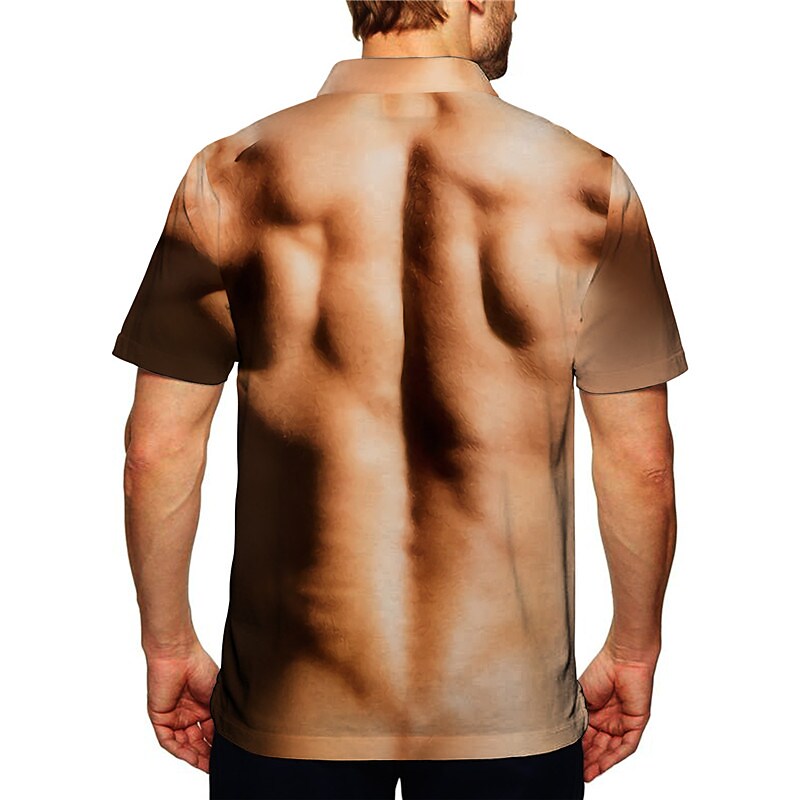 Men's Collar Polo Shirt Golf Shirt Turndown 3D Print Casual Short Slee