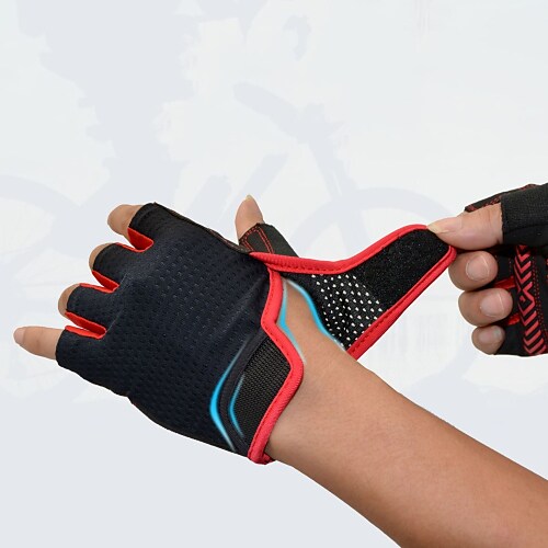 Bike Cycling Mountain Bike Half Finger Anti Slip Breathable Shockproof Sweat wicking Sports Gym Silica Gel Gloves 