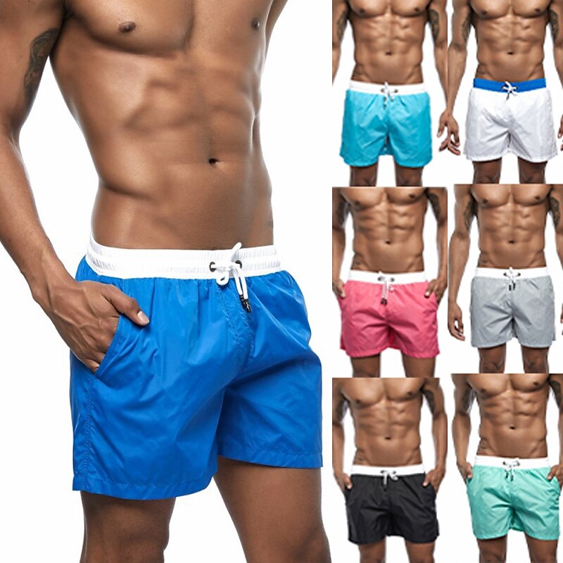 Men's Swim Beach Sports Lightweight Quick Dry Water Proof Drawstring Breathable Swimming Trunks Shorts