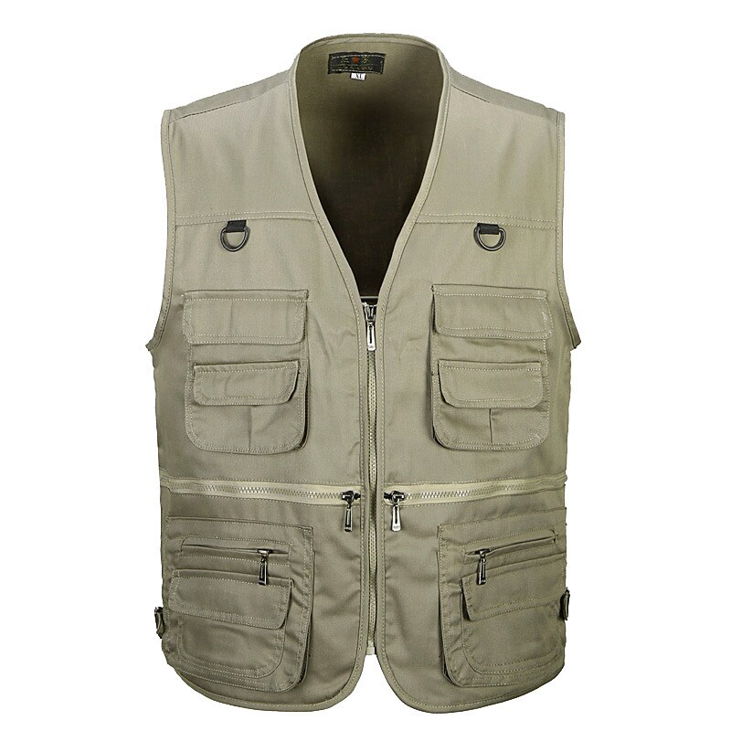 Men's Outdoor Fishing Hunting Camping Wear Resistant Comfortable Breathable Muti-pockets Plain Sleeveless Vest