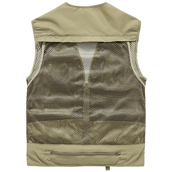 Men's Fishing Hiking Outdoor Camping Hunting multi pocket anti-wind dry lightweight solid color sleeveless vest