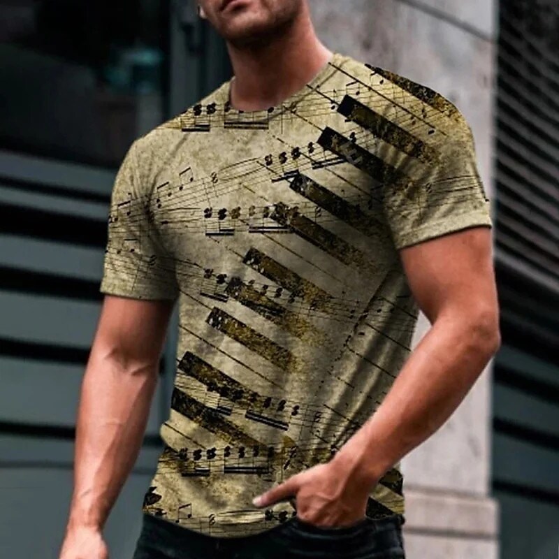 Men's T shirt Tee Tee Graphic Pano Keys Crew Neck Clothing Apparel 3D