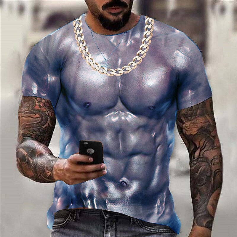 Men's T shirt Graphic Prints Crack Crew Neck 3D Print Holiday Short Sl