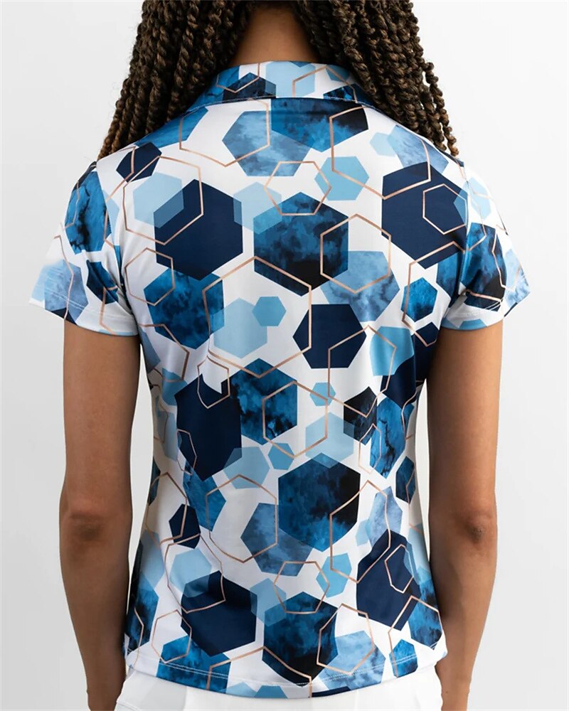 Men's Women's Matching polo Polo Shirt golf apparel Breathable Quick Dry Lightweight Short Sleeve Top Geometry Summer Golf