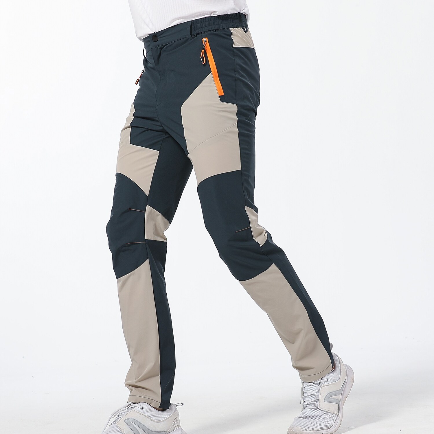 Men's outdoor work casual waterproof quick drying stretch zipper side pocket trousers