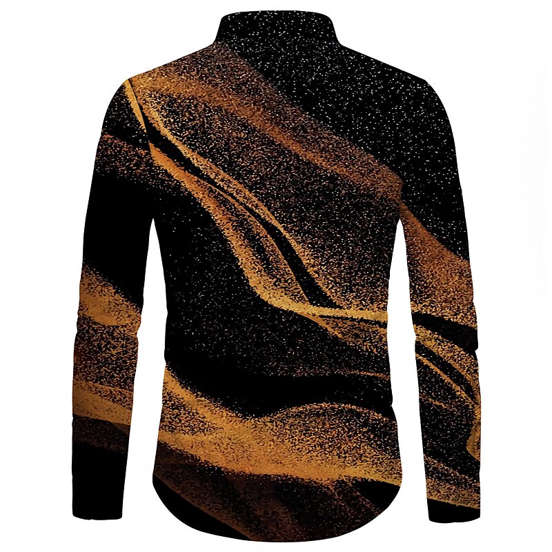 Men's Shirt 3D Print Outdoor Vacation Casual Long Sleeve Button-Down B