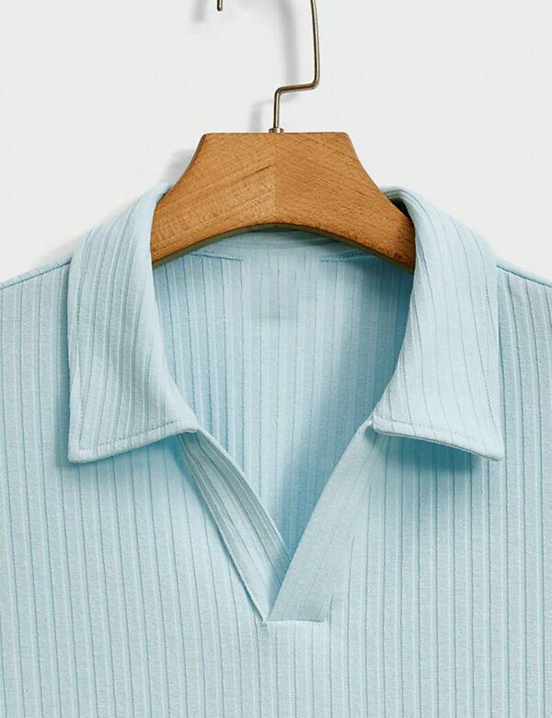 Men's Outdoor Vacation Casual Comfortable Breathable Soft Lapel Plain Polo T-shirt Shorts Suit