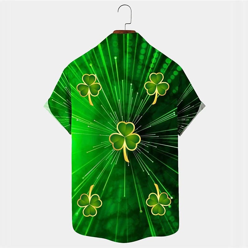Men's Summer Hawaiian Shirt Graphic Prints Clover Turndown Outdoor Str