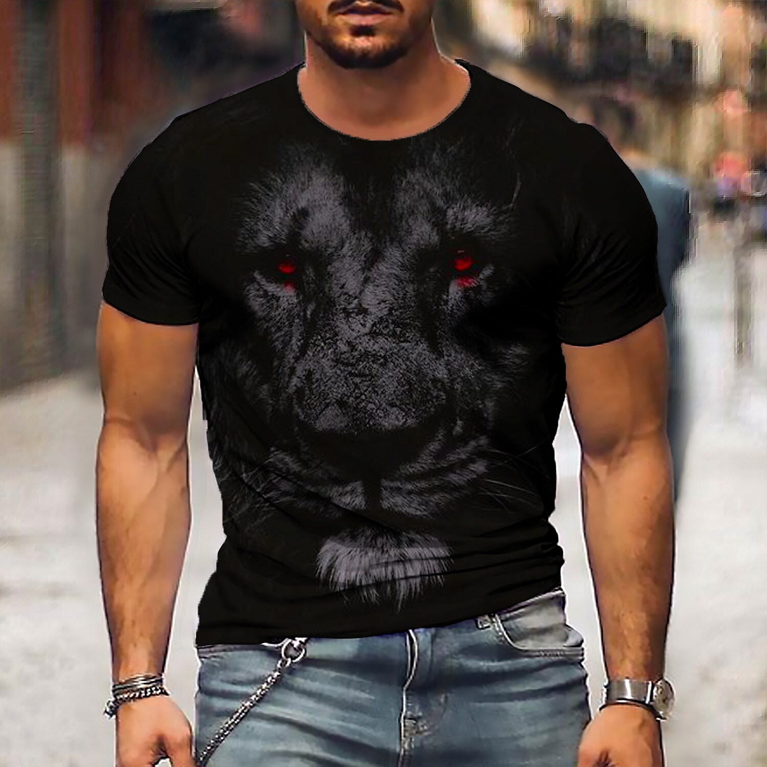 Men's Unisex T shirt Tee Animal Graphic Prints Crew Neck 3D Print Outdoor Street Short Sleeve Print Top
