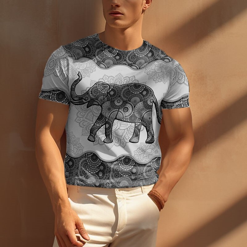 Men's T shirt Graphic Animal Graphic Prints Outdoor Daily Sports Designer Casual Crew Neck Short Sleeve Top