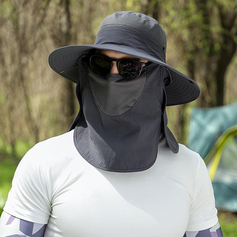 Men's Women's Sun Hat Bucket Hat Fishing Hat Outdoor Waterproof Portable UV Sun Protection Windproof Hat White camouflage Army camouflage Gray camouflage for Fishing Climbing Beach