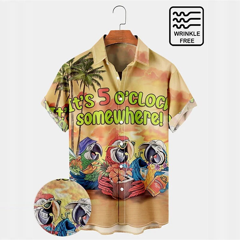 Men's Hawaiian Shirt Graphic Prints Beach Turndown Casual Holiday Shor