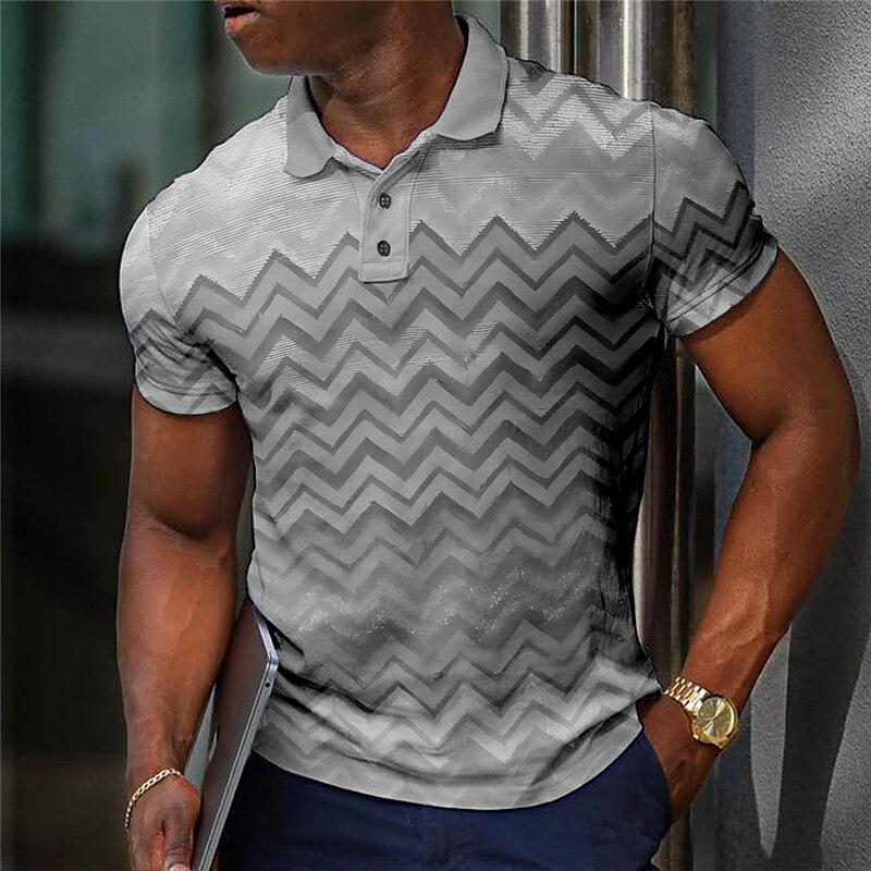 Men's Golf Outdoor Street Fashion Breathable Comfortable Soft Print Short Sleeves Polo Shirt