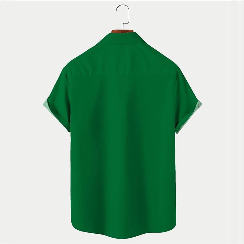 Men's Shirt Cat Graphic Prints Clover Turndown Outdoor Street Short Sl