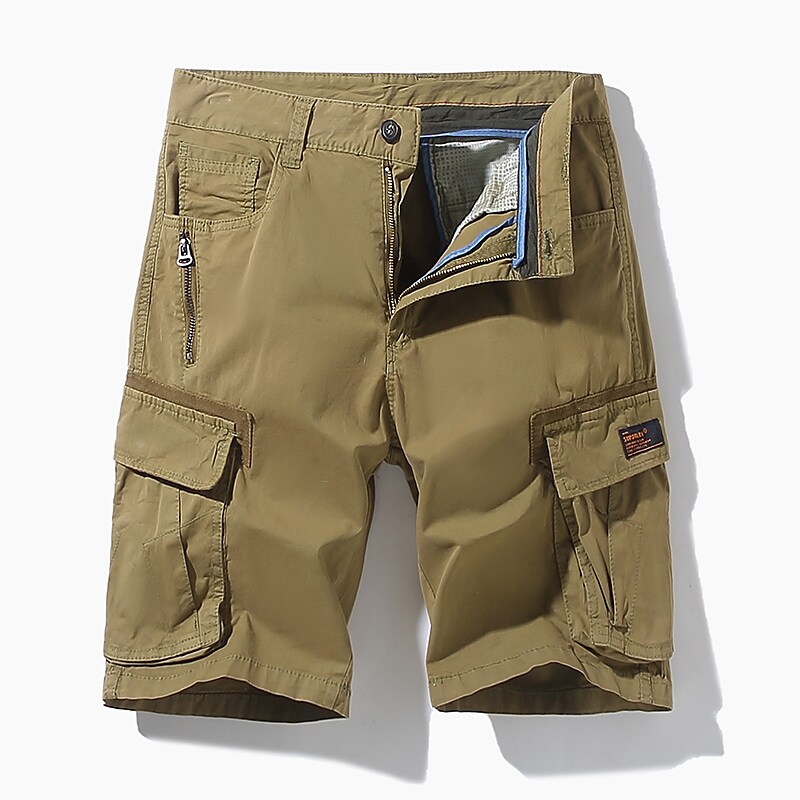 Men's Outdoor Hiking Camping Traveling Muti-pockets Wear Resistant Lightweight Comfortable Solid Color Cargo Shorts