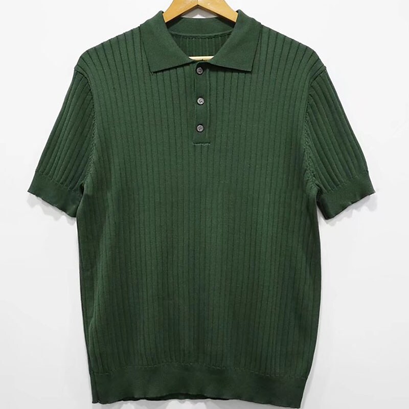 Men's BusinessOutdoor Casual Comfortable Button Breathable Lapel Solid Color Short Sleeve Shirt