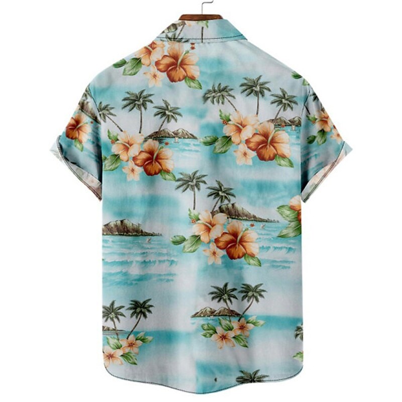 Men's Shirt Graphic Shirt Aloha Shirt Leopard Floral Scenery Turndown 