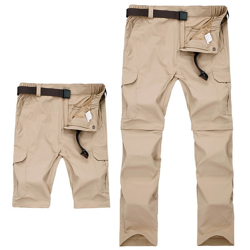 Men's Hiking Outdoor Casual Convertible Waterproof Breathable Quick Dry Sweat-wicking Solid Color Trousers