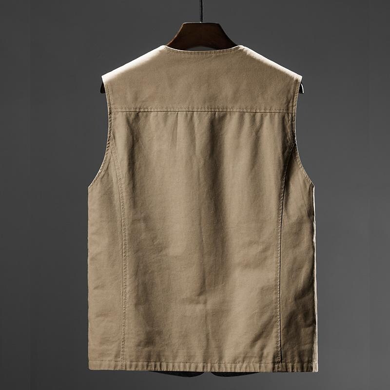 Men's Outdoor Hiking Camping Traveling Wear Resistant Breathable Pockets Lightweight Plain Vest