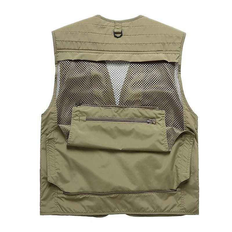 Men's Outdoor Hiking Camping Hunting Climbing Muti-pockets Quick Dry Breathable Mesh Lightweight Solid Color Vest