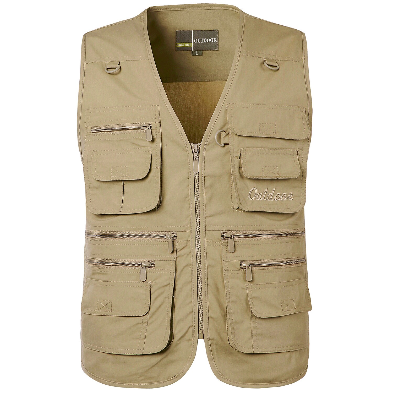 Men's Fishing Hiking Outdoor Camping Hunting multi pocket anti-wind dry lightweight solid color sleeveless vest