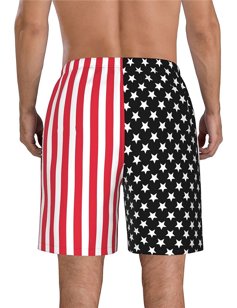 Men's Board Swim Shorts Swim Trunks Drawstring with Mesh lining Elastic Waist Graphic Prints National Flag Quick Dry Short 