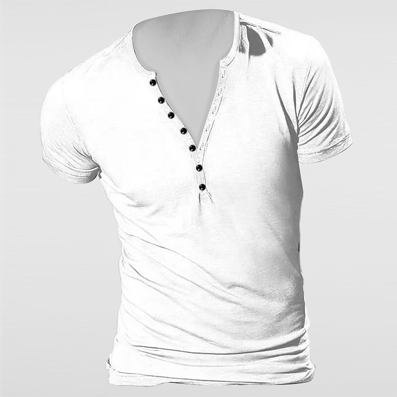 Men's Outdoor Vacation Casual Street Comfortable Breathable Lightweight Plain Round Neck Short Sleeve T-shirt