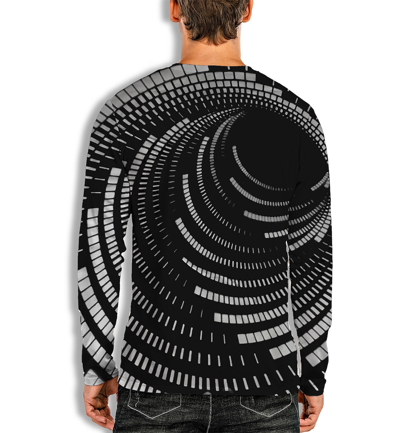 Men's T shirt Graphic Prints Spiral Stripe Crew Neck Print Daily Holiday Long Sleeve Print Top
