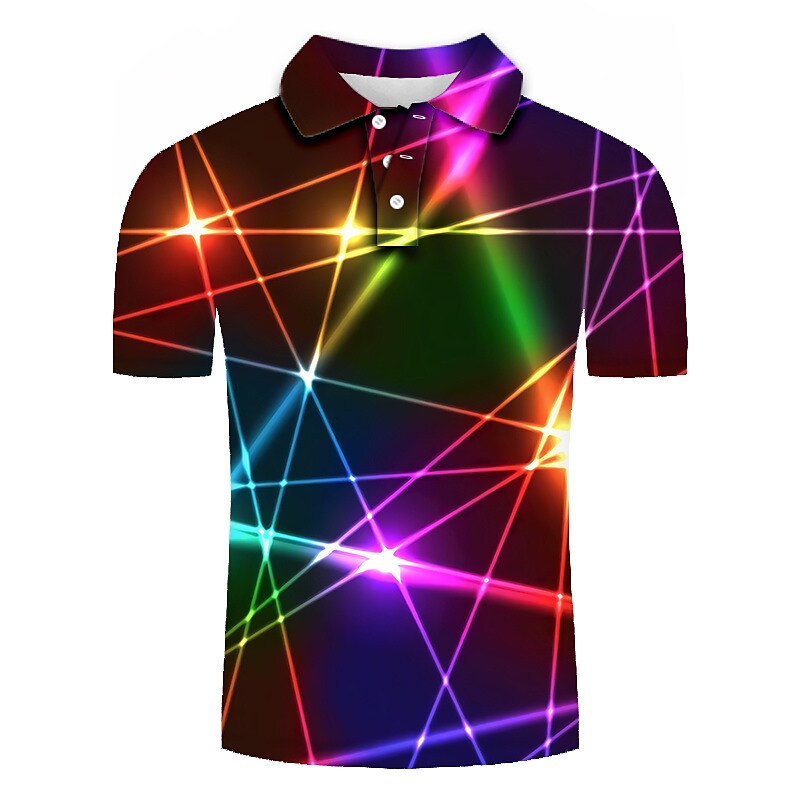 Men's Collar Polo Shirt Golf Shirt Tennis Shirt Graphic Prints Linear