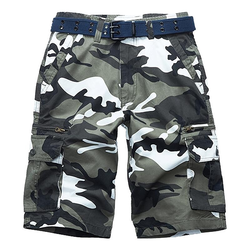 Men's Outdoor Climbing Fishing Tactic Hiking Wear Resistant Pockets Comfortable Camo Shorts