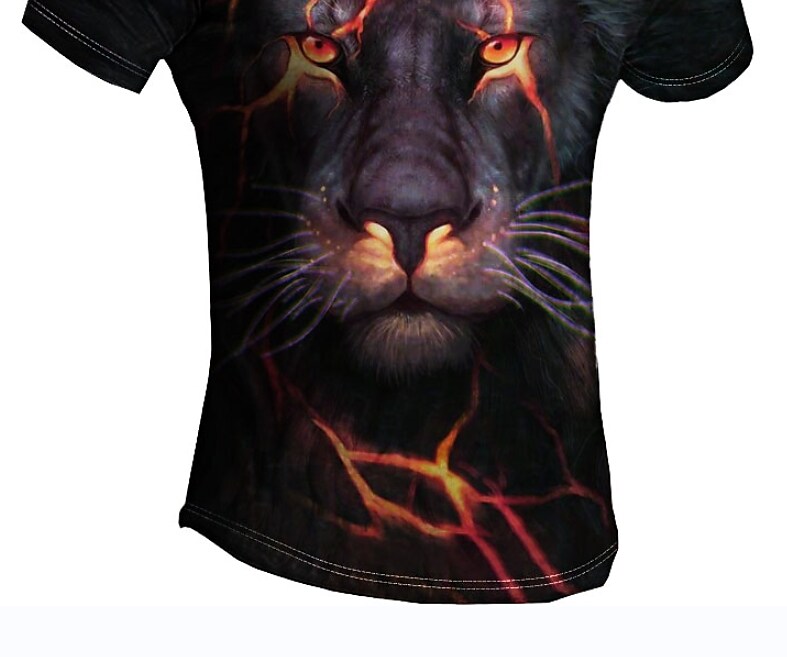 Men's Sports Fitness Muscle Leisure Outdoor Street Quick Dry Breathable Animal Print Polo Short Sleeve