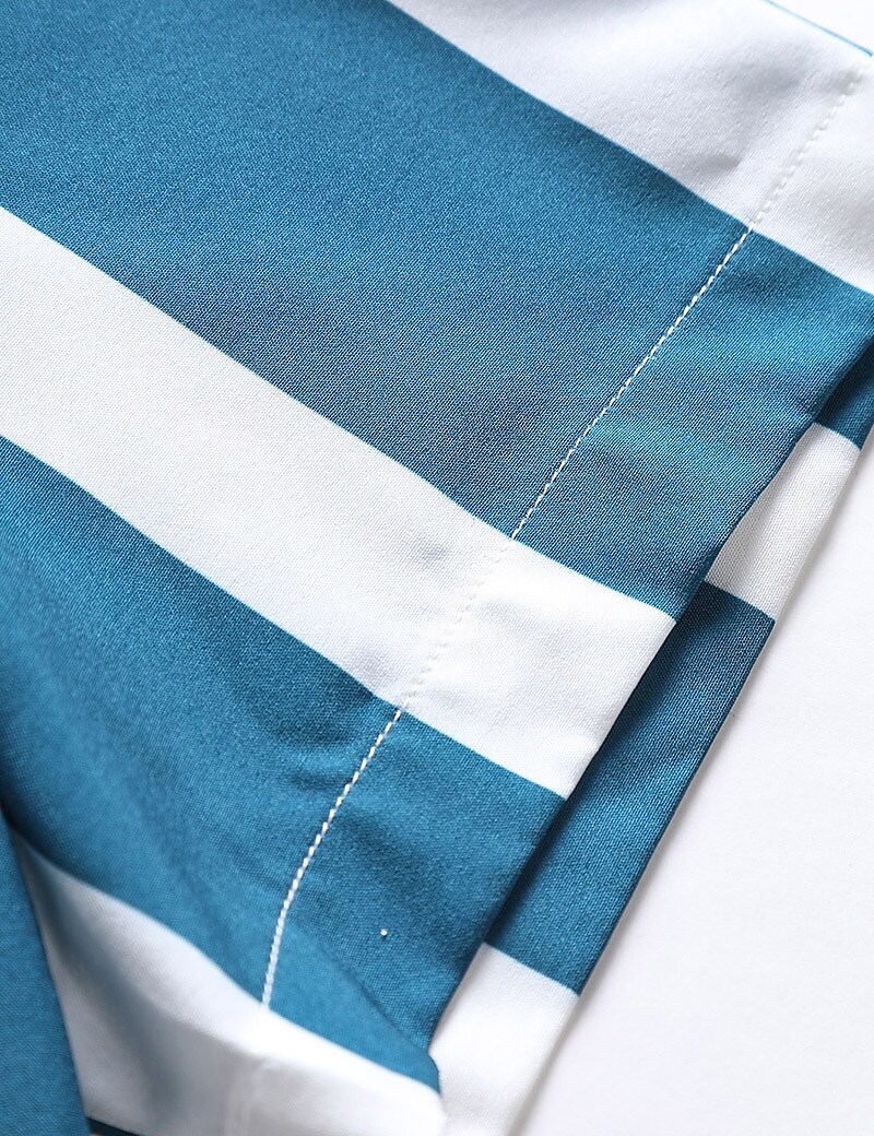 Men's Outdoor Street Casual Vacation Comfortable Breathable Lightweight Stripe Print Lapel Short Sleeve Shirt