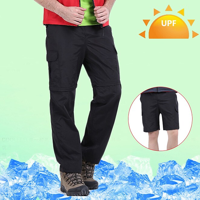 Men's Hiking Outdoor Casual Convertible Waterproof Breathable Quick Dry Sweat-wicking Solid Color Trousers