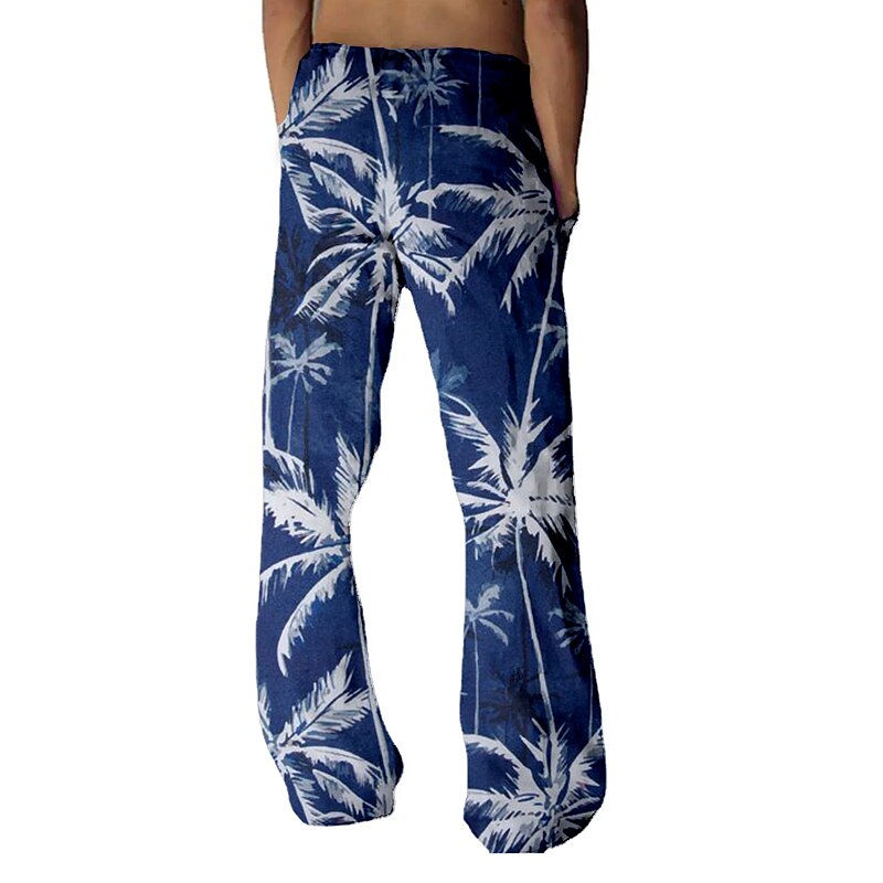 Men's Beach Pants Drawstring Elastic Waist Print Graphic Prints Comfor