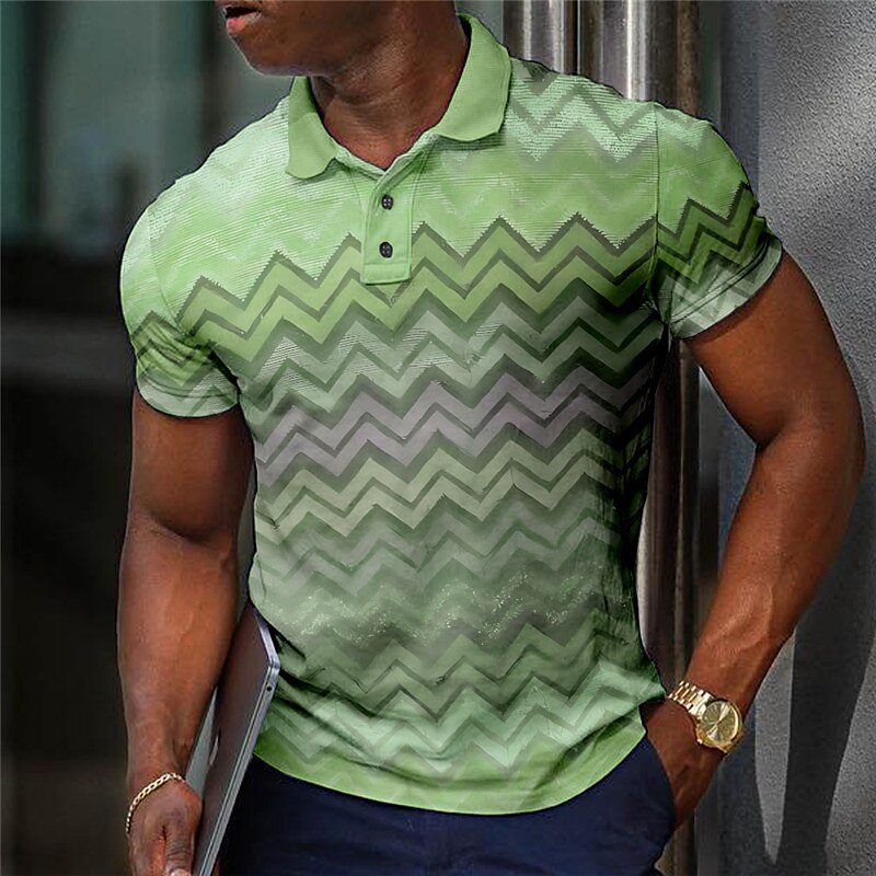 Men's Golf Outdoor Street Fashion Breathable Comfortable Soft Print Short Sleeves Polo Shirt