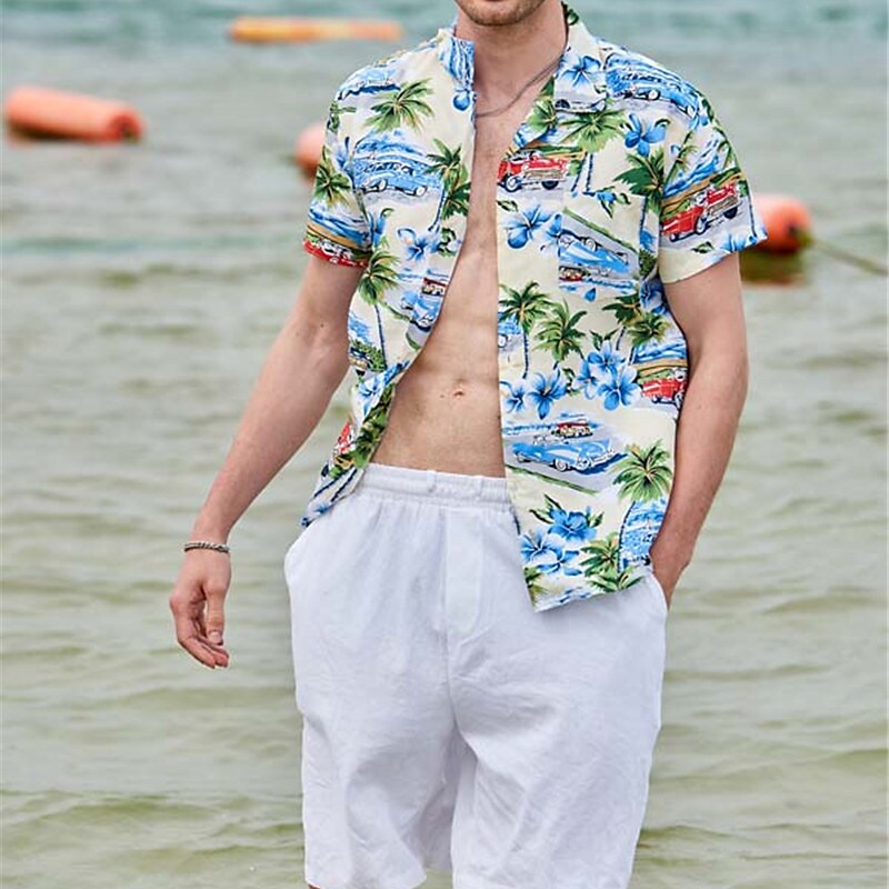 Men's Shirt Summer Hawaiian Shirt Button Up Shirt Summer Shirt Casual