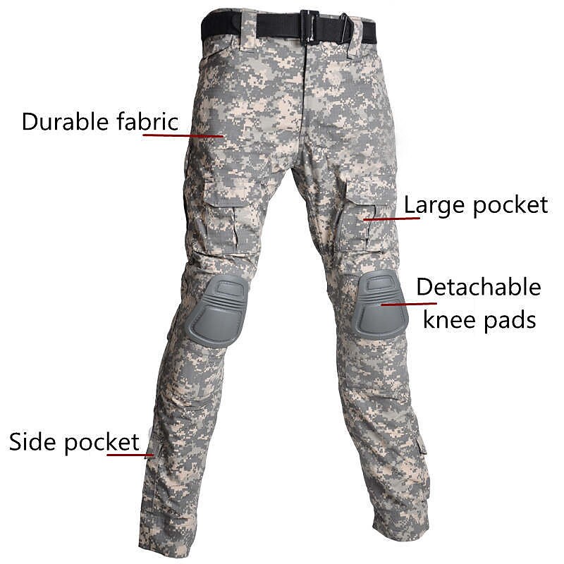 Men's Hiking Outdoor Tactic Working Muti-pockets Wear Resistant Zippered Camo Cargo Trouser