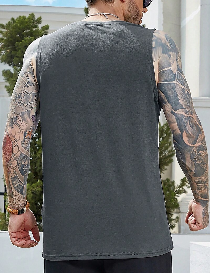 Men's Muscle Outdoor Casual Fashion Breathable Soft Sleeveless Tank Top Vest
