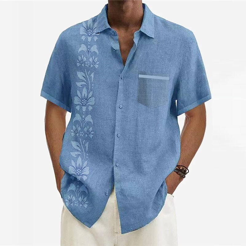 Men's Hawaiian Graphic Shirt Floral Turndown Outdoor Street Short Slee