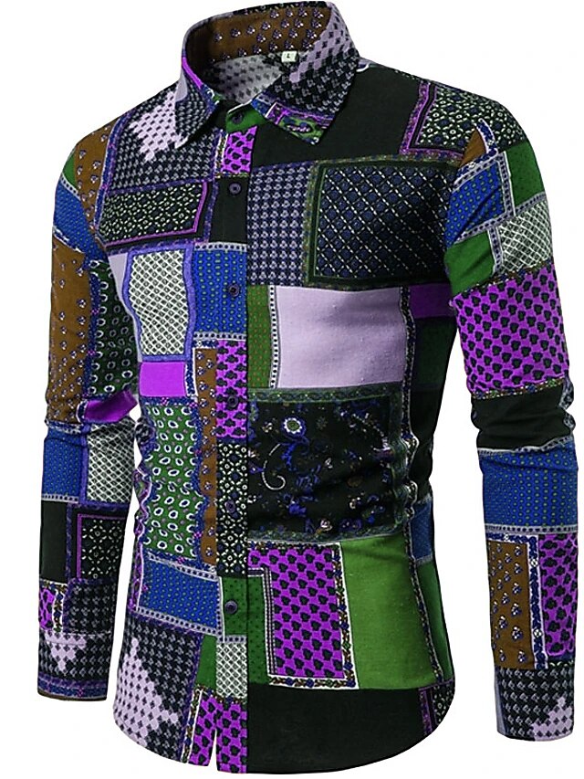 Men's Outdoor Street Fashion Comfortable Breathable Soft Print Long Sleeve Shirt