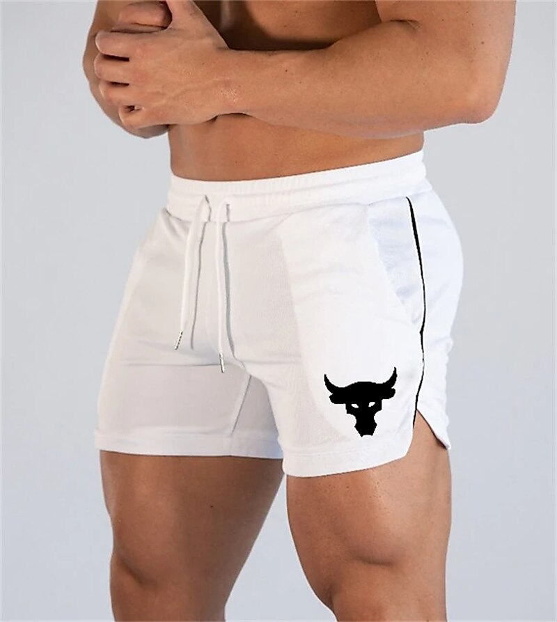 Men's Outdoor Runing Sport Fitness Breathable Wear Resistant Pockets Light Pattern Print Shorts