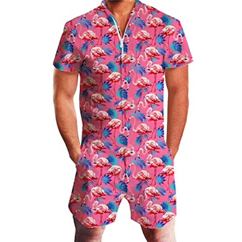 Men's Two Pieces Set Hawaiian Shirt Aloha Shirt Floral Turndown 3D Pri