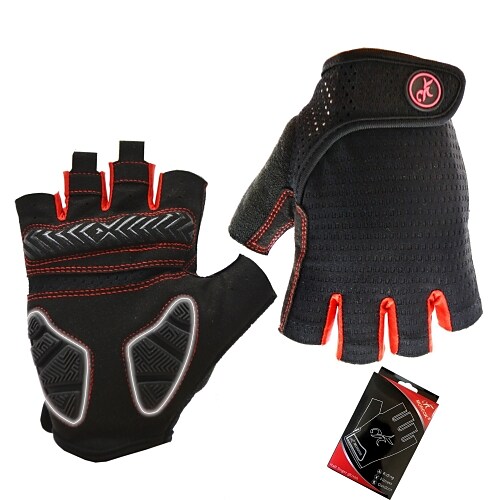 Bike Cycling Mountain Bike Half Finger Anti Slip Breathable Shockproof Sweat wicking Sports Gym Silica Gel Gloves 